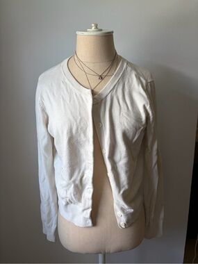 H&M - Ivory Button-Up Cardigan - Medium
